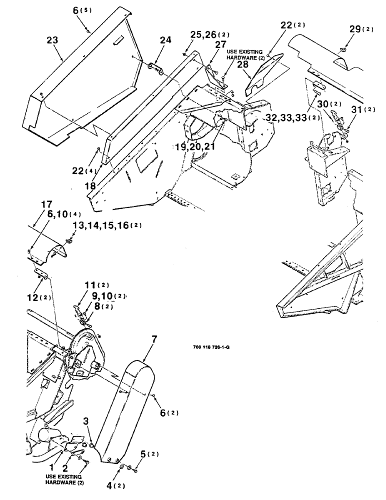 Схема запчастей Case IH 8370 - (7-26) - SHIELDS ASSEMBLY, 14 FOOT (09) - CHASSIS