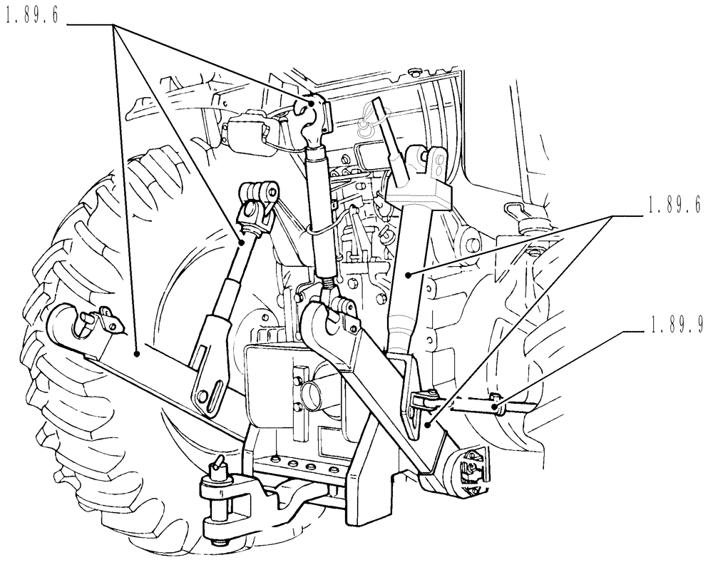 Схема запчастей Case IH JX90 - (1.88.9 SEC. 09) - LINKAGE (09) - IMPLEMENT LIFT