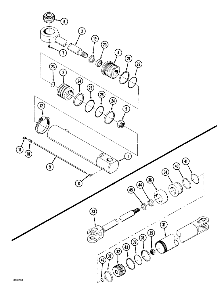 Схема запчастей Case IH 9350 - (5-32) - STEERING CYL., STEERABLE FRONT AXLE CYLINDERS, PRIOR TO P.I.N. JEE0074300 (05) - STEERING