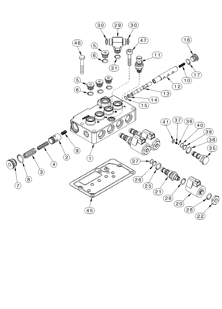 Схема запчастей Case IH MX270 - (06-24) - VALVE ASSY TRANSMISSION CONTROL, EUROPE ONLY (06) - POWER TRAIN