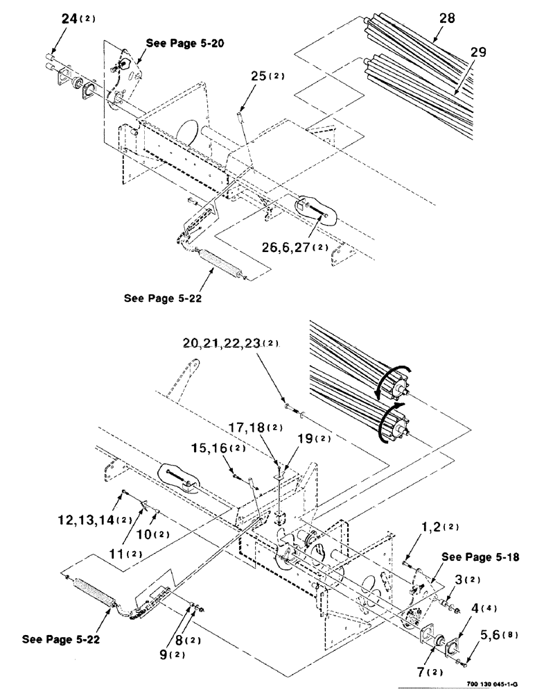 Схема запчастей Case IH 8315 - (5-16) - HAY CONDITIONER ASSEMBLY (09) - CHASSIS