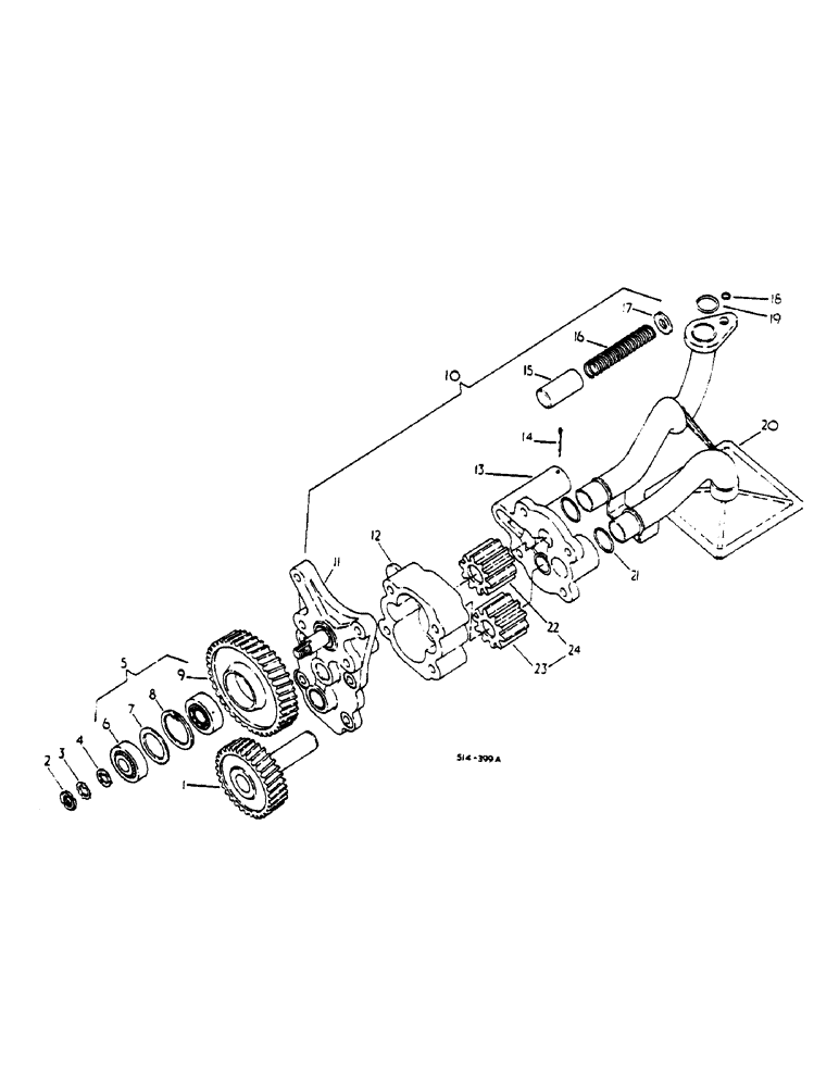 Схема запчастей Case IH 385 - (0G23-2) - LUBRICATING OIL PUMP Power