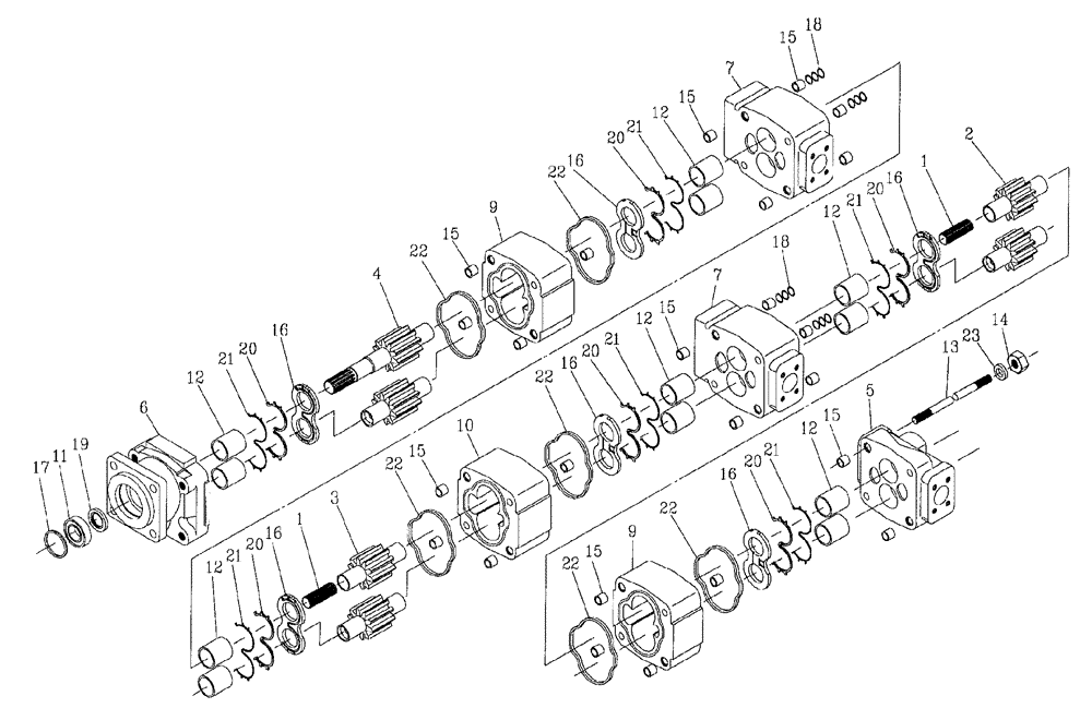 Схема запчастей Case IH 7700 - (B04[08]) - HYDRAULIC PUMP,  COMMERCIAL, 6CT,M11,250 Hydraulic Components & Circuits