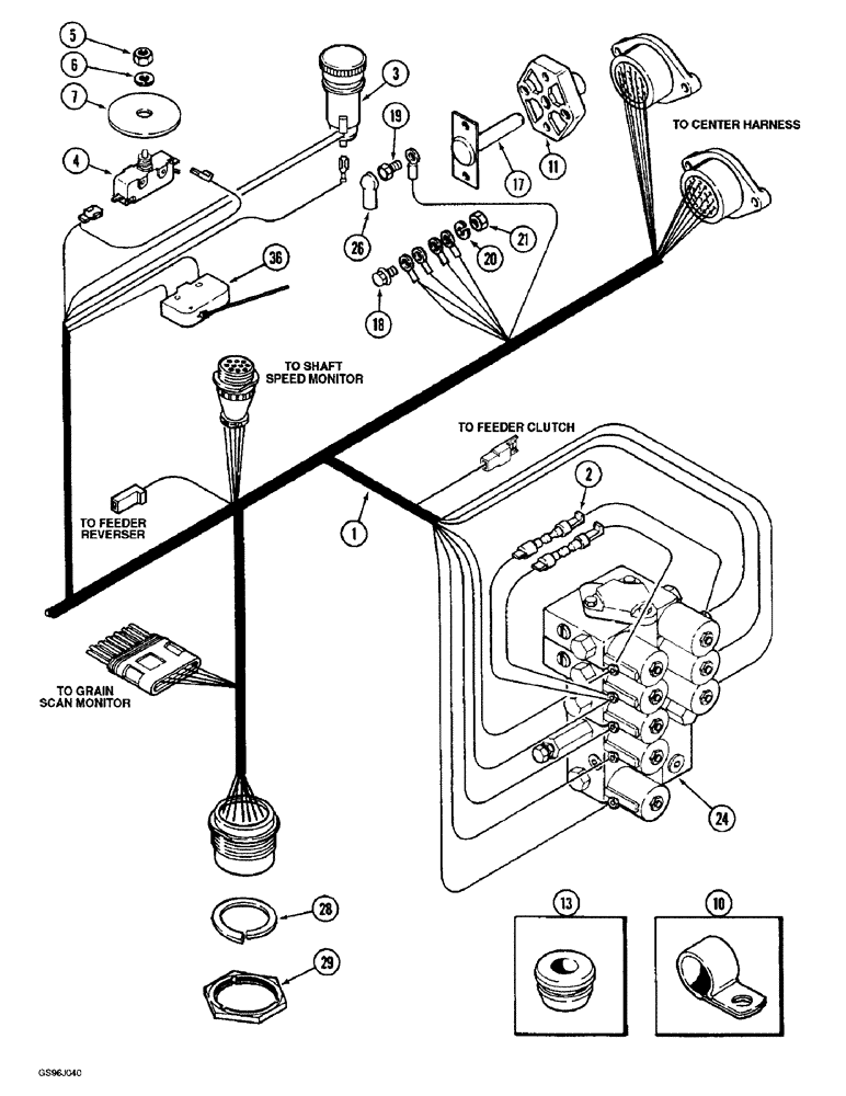 Схема запчастей Case IH 1660 - (4-08) - LEFT HAND CONSOLE HARNESS (06) - ELECTRICAL