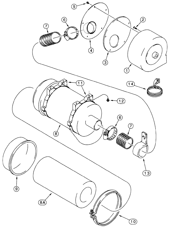 Схема запчастей Case IH 420 - (09E-17) - HEATER - AIR CONDITIONING - PRESSURIZER BLOWER AND AIR FILTER MOUNTING (10) - CAB & AIR CONDITIONING