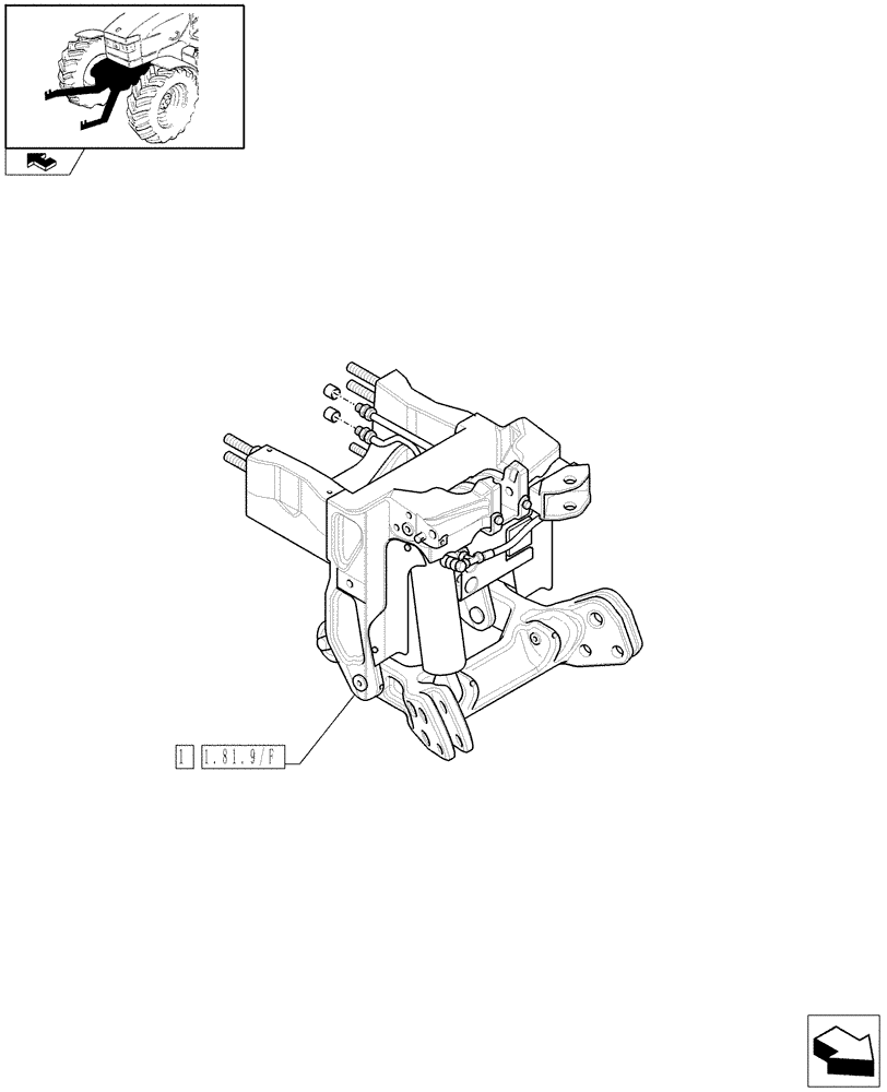 Схема запчастей Case IH PUMA 195 - (1.81.9/01[01B]) - (VAR.088) FRONT HPL LESS PTO, LESS AUX. COUPLERS - LIFTER - D6897 (07) - HYDRAULIC SYSTEM