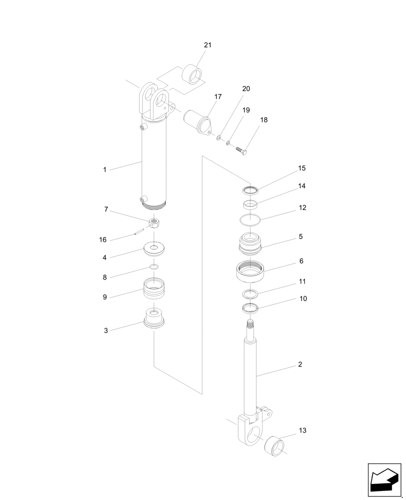 Схема запчастей Case IH A8800 - (35.565.AC[02]) - HYDRAULIC CYLINDER (BASECUTTER LIFT 8800) (35) - HYDRAULIC SYSTEMS