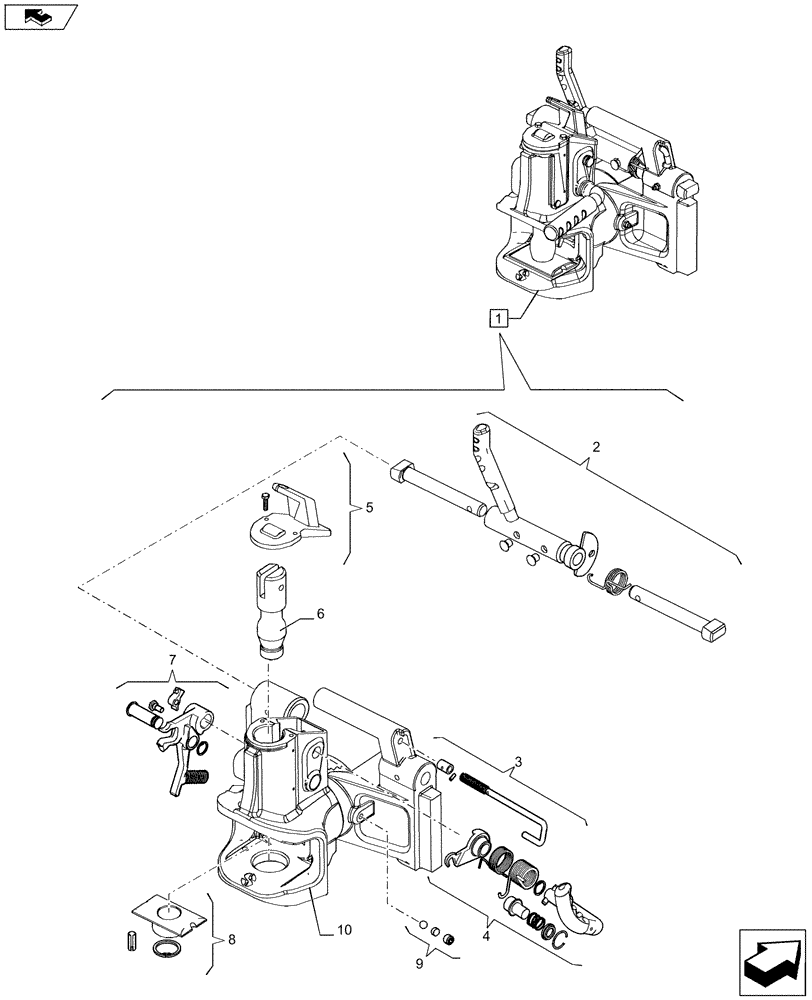 Схема запчастей Case IH PUMA 230 - (37.100.0505[02]) - SLIDER TOW HOOK WITH AUTO SWIVEL COUPLING (38 MM) AND K80 WELDED - COUPLING BREAKDOWN (VAR.743180) (37) - HITCHES, DRAWBARS & IMPLEMENT COUPLINGS