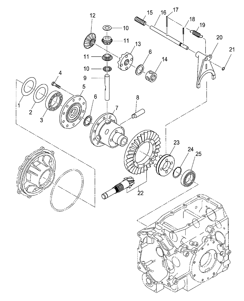 Схема запчастей Case IH DX18E - (05.03) - DIFFERENTIAL GEARS (05) - REAR AXLE