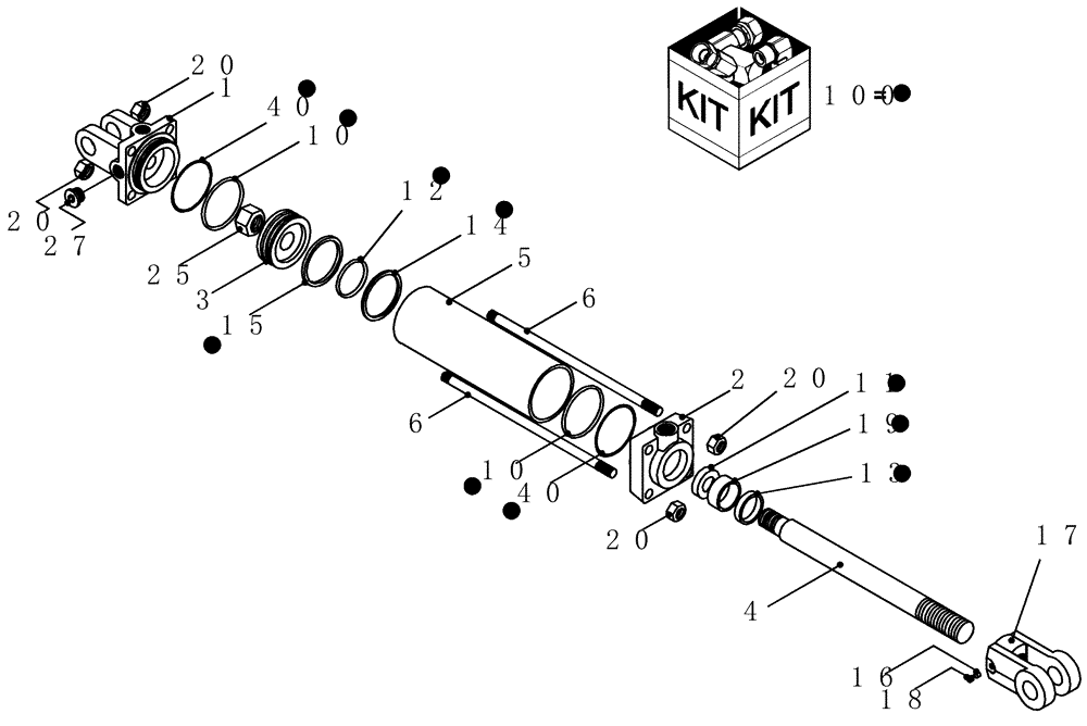 Схема запчастей Case IH 5500 - (8-14) - HYDRAULIC CYLINDER - 86989789, CART WING FOLD (3RD DATE RANGE) (08) - HYDRAULICS