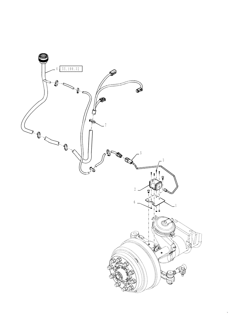 Схема запчастей Case IH TITAN 4030 - (55.911.05) - FRAME AUTOGUIDANCE (55) - ELECTRICAL SYSTEMS