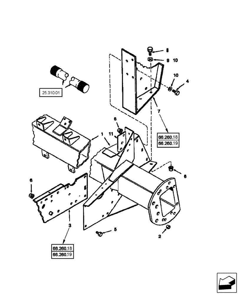 Схема запчастей Case IH 2577 - (44.151.11) - AXLE ASSY - DRIVE, WITHOUT EXTENSIONS (44) - WHEELS