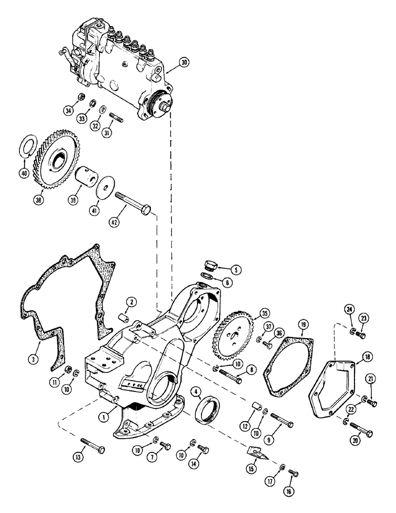 Схема запчастей Case IH 1370 - (070) - TIMING GEAR COVER, (504BDT) DIESEL ENGINE (03) - FUEL SYSTEM