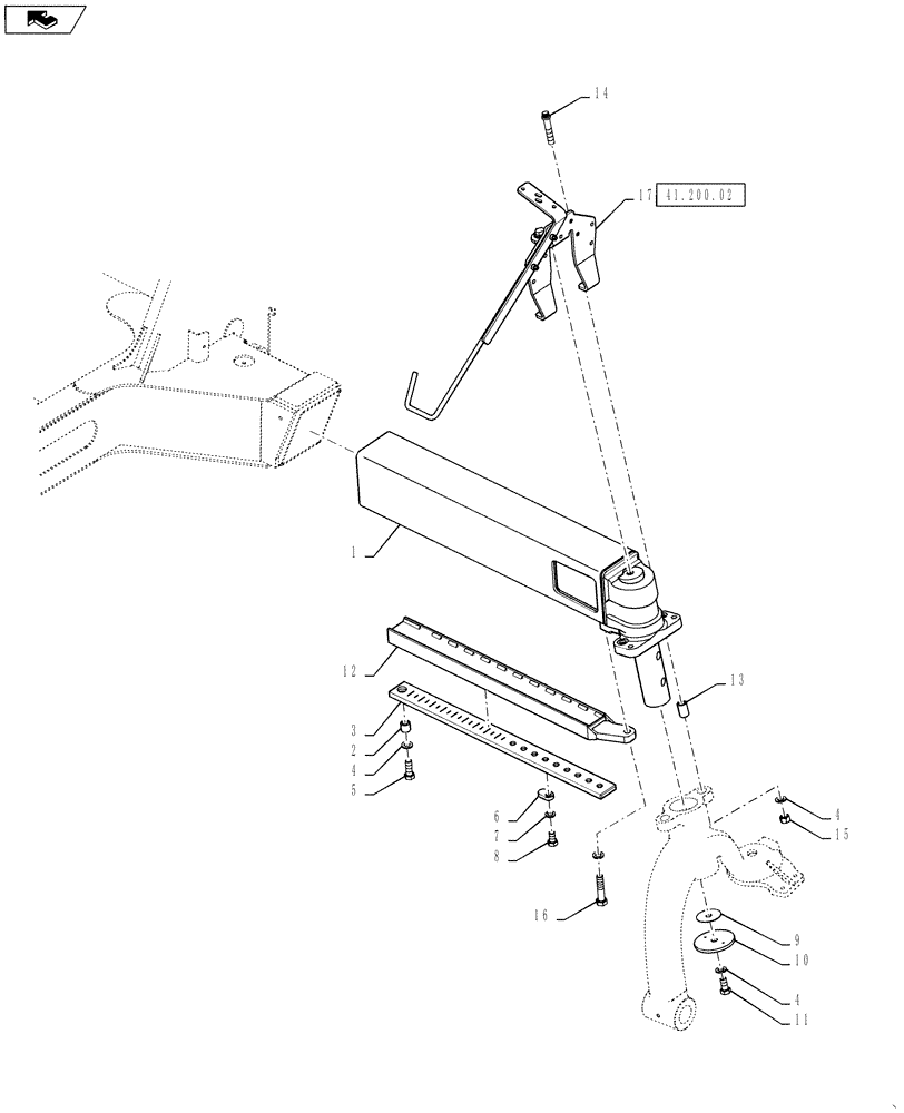 Схема запчастей Case IH 4420 - (04-010) - AXLE GROUP, NON STEER Suspension & Frame