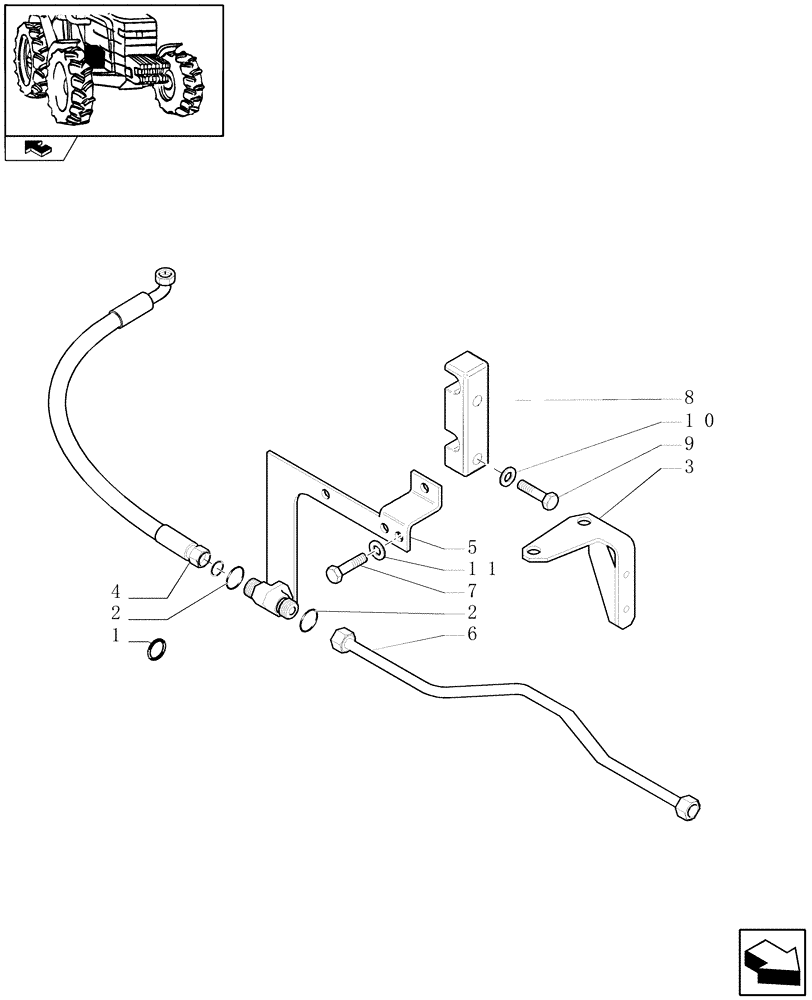 Схема запчастей Case IH PUMA 155 - (1.32.6[02]) - DIFFERENTIAL LOCKS - PIPES (03) - TRANSMISSION