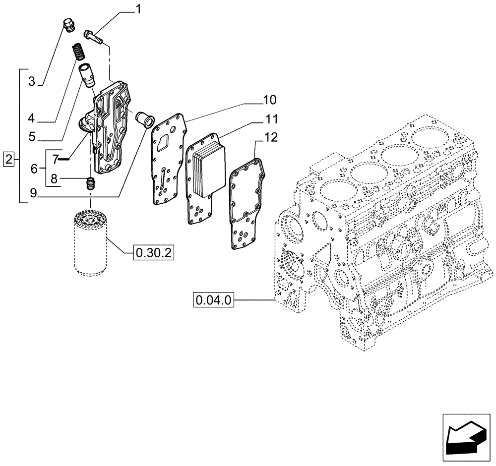 Схема запчастей Case IH P110 - (0.31.5[01]) - HEAT EXCHANGER - ENGINE (02) - ENGINE