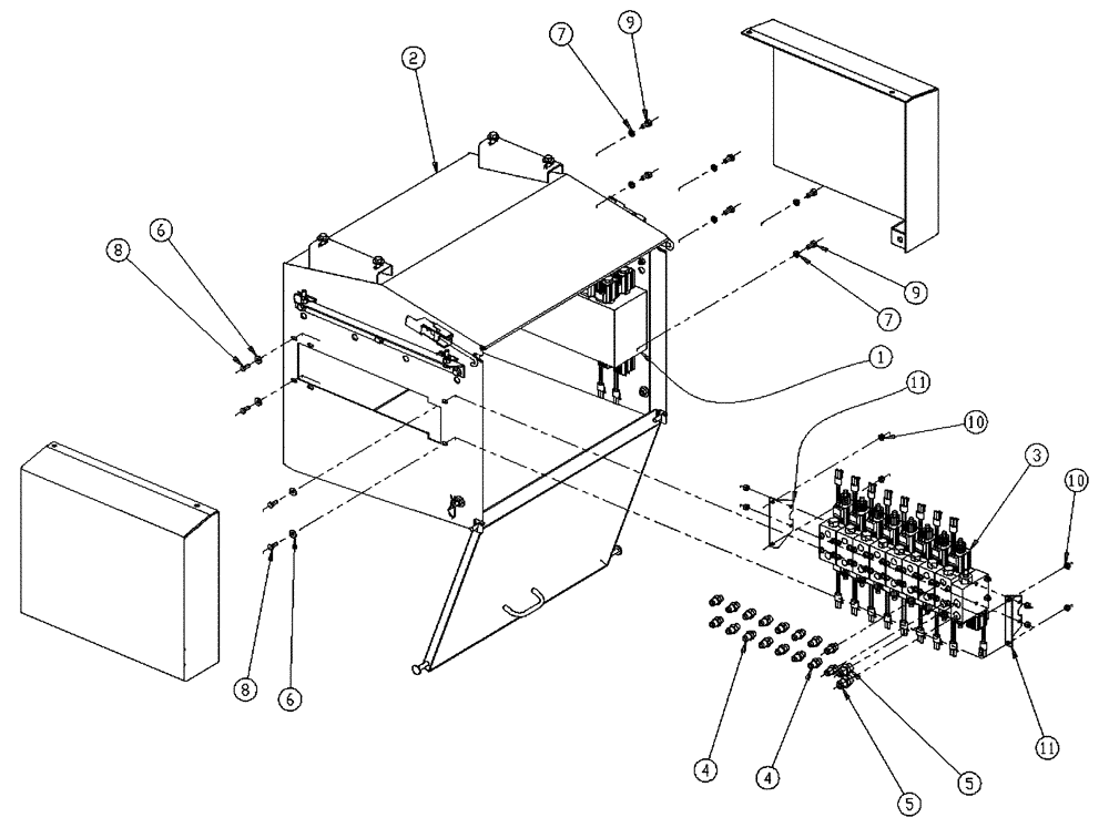 Схема запчастей Case IH 437 - (02-006) - VALVE BOX GROUP, DOUBLE W/AUGER Bin Group