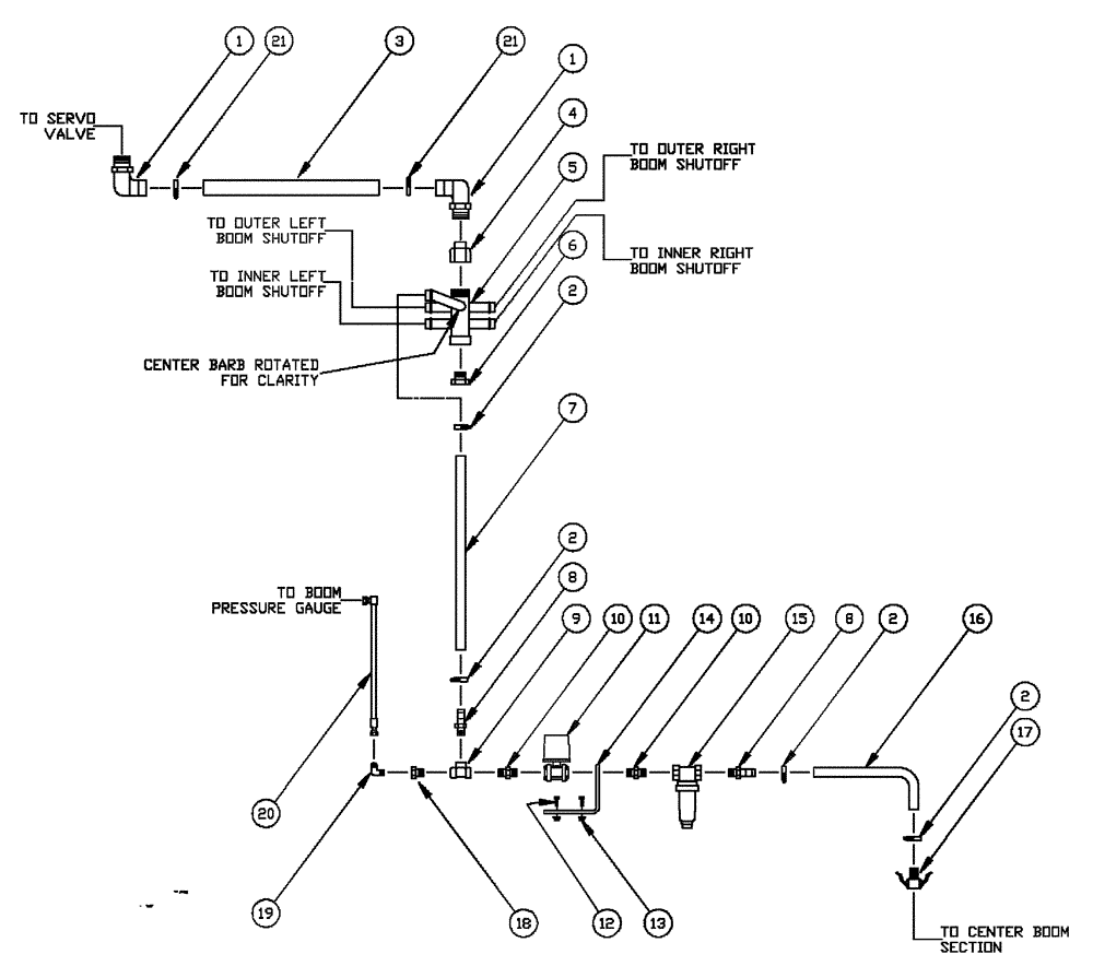 Схема запчастей Case IH PATRIOT 150 - (09-040) - 75 5-BOOM SHUTOFF - CENTER BOOM Liquid Plumbing