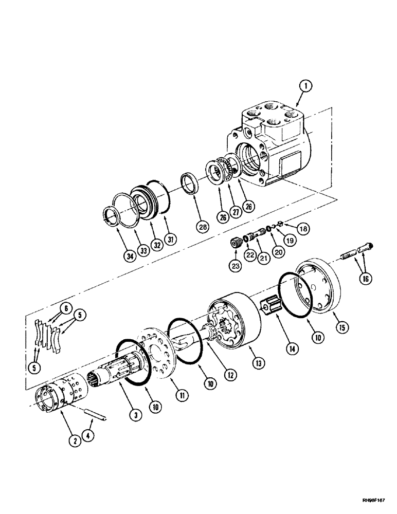 Схема запчастей Case IH MX200 - (5-016) - STEERING HAND PUMP ASSEMBLY, MX180, MX200, MX220, N.A. ONLY (05) - STEERING