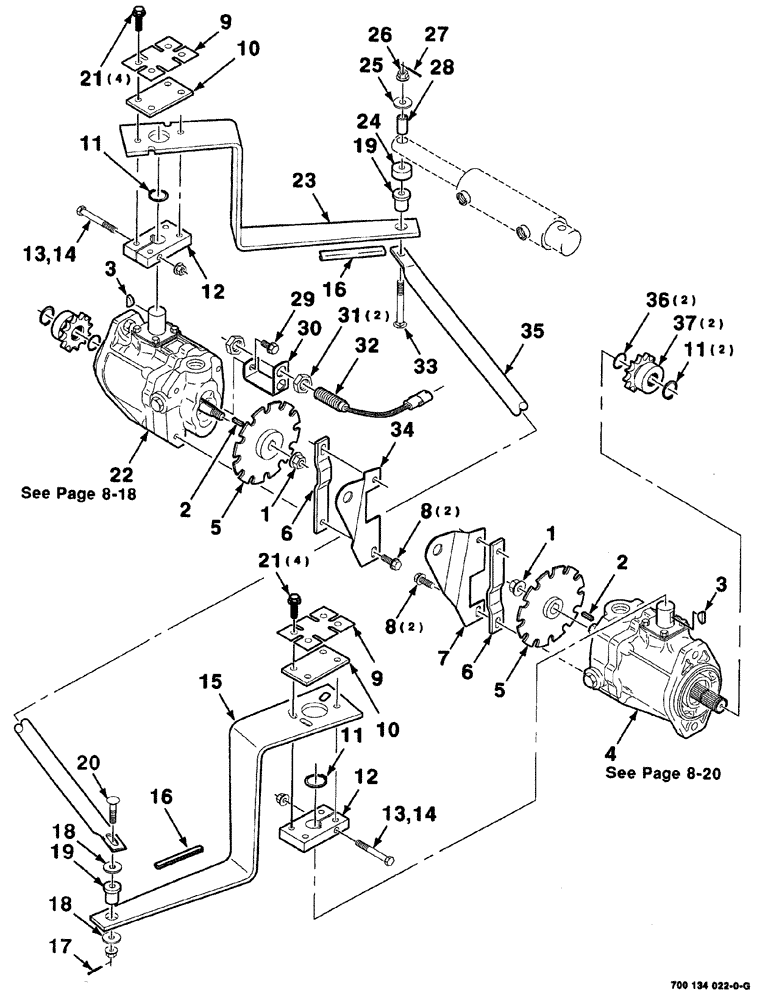 Схема запчастей Case IH 8880 - (08-016) - TRANSMISSION CONTROL AND MOTOR MOUNTING ASSEMBLIES (S.N CFH0155380 AND LATER) (35) - HYDRAULIC SYSTEMS