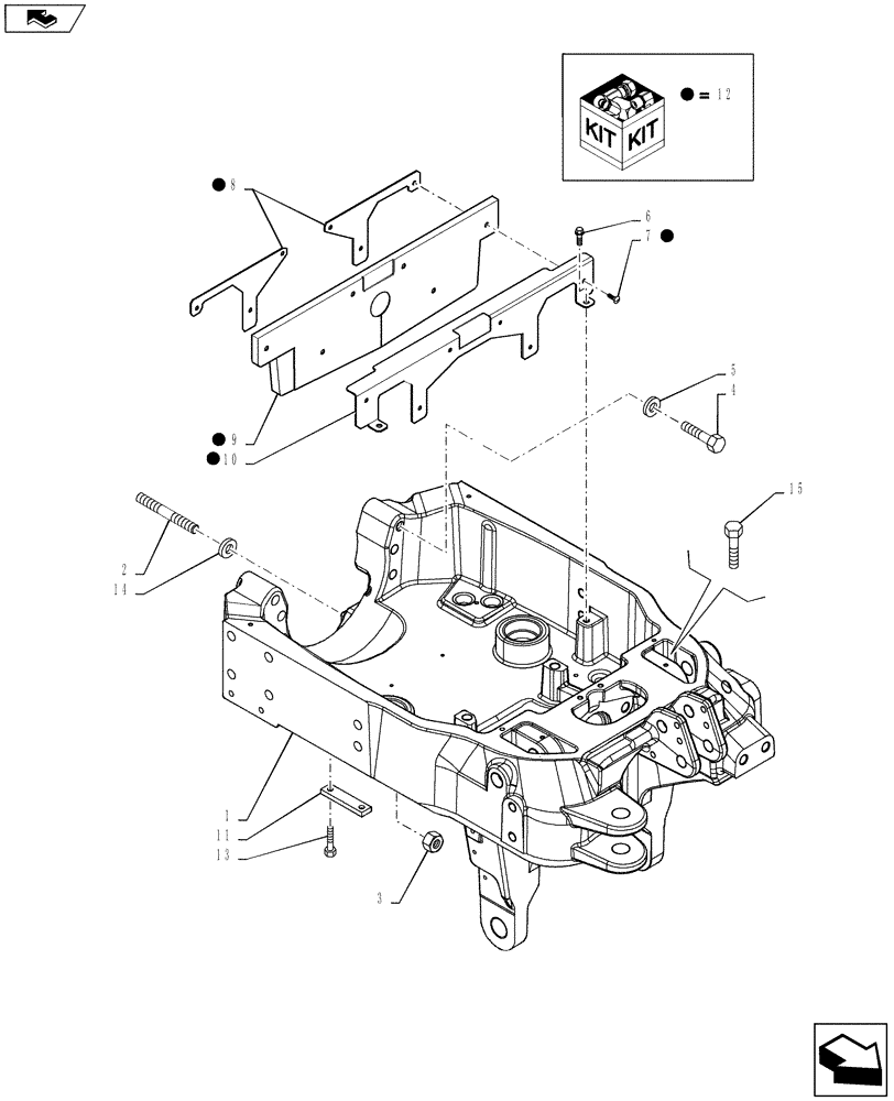 Схема запчастей Case IH PUMA 160 - (25.100.03[01]) - VAR - 743699, 336831, 743700, 333648 - AXLE SUPPORT - INTEGRATED FRONT HPL - STANDARD 4WD FRONT AXLE (25) - FRONT AXLE SYSTEM