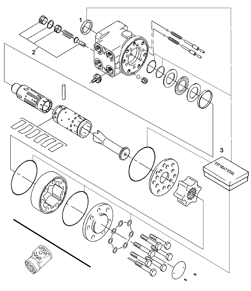 Схема запчастей Case IH C55 - (05-02[01]) - STEERING CONTROL VALVE - DISASSEMBLED (05) - STEERING