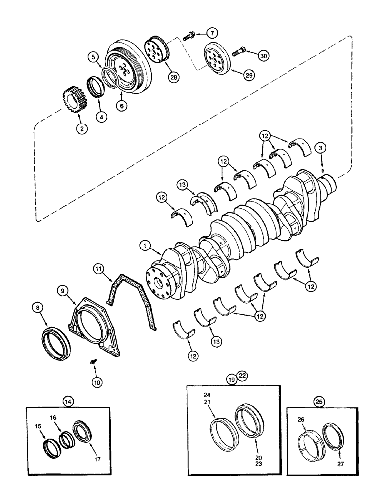 Схема запчастей Case IH 8850 - (10-62) - CRANKSHAFT, SERIAL NUMBER CFH0099165 AND LATER (02) - ENGINE