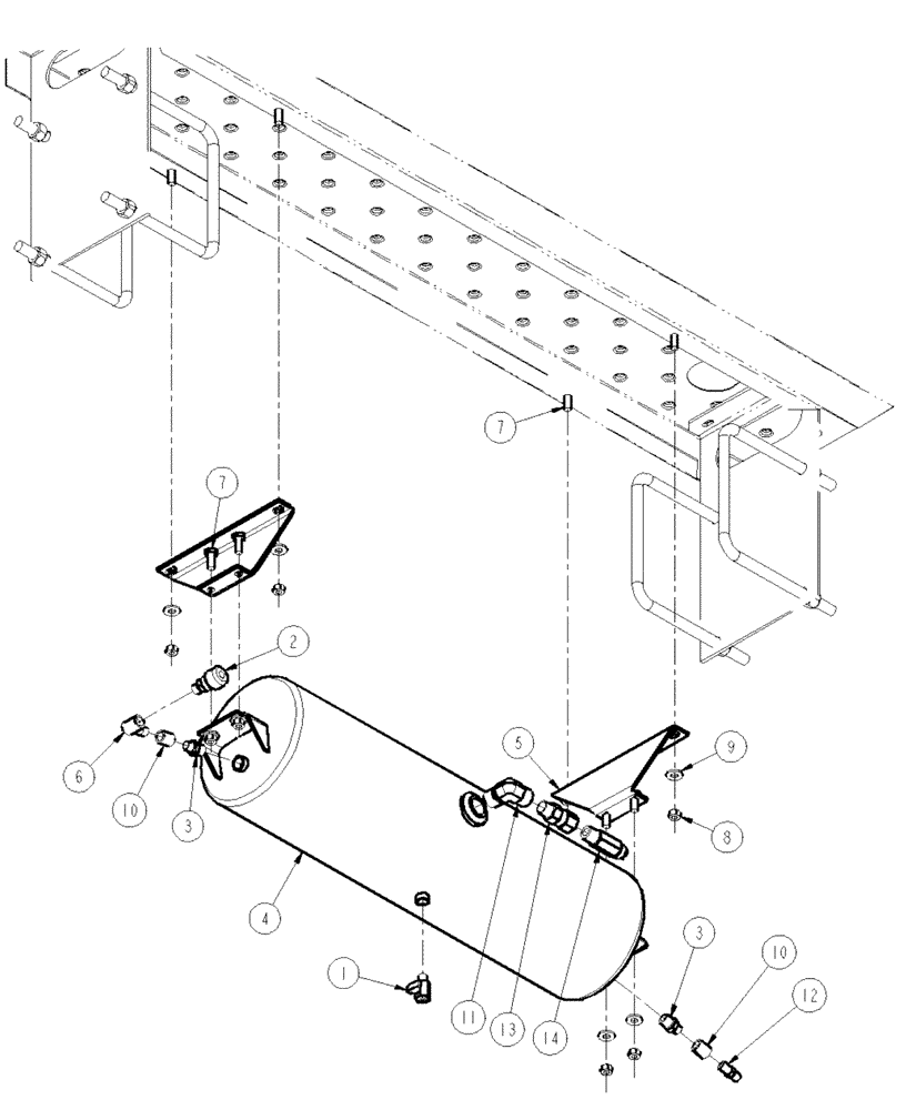 Схема запчастей Case IH SPX4260 - (11-011) - AIR COMPRESSOR TANK GROUP Options