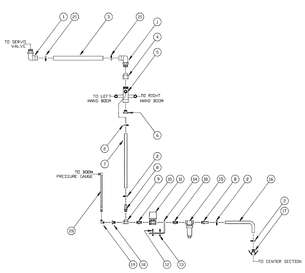 Схема запчастей Case IH PATRIOT XL - (09-026) - 60 3-BOOM SHUTOFF CENTER BOOM Liquid Plumbing