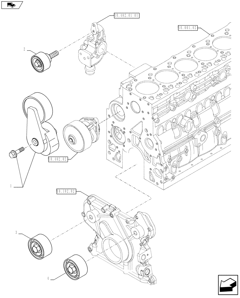 Схема запчастей Case IH F4HE9687F J100 - (10.402.03) - WATER PUMP - CONTROL (2859583) (10) - ENGINE