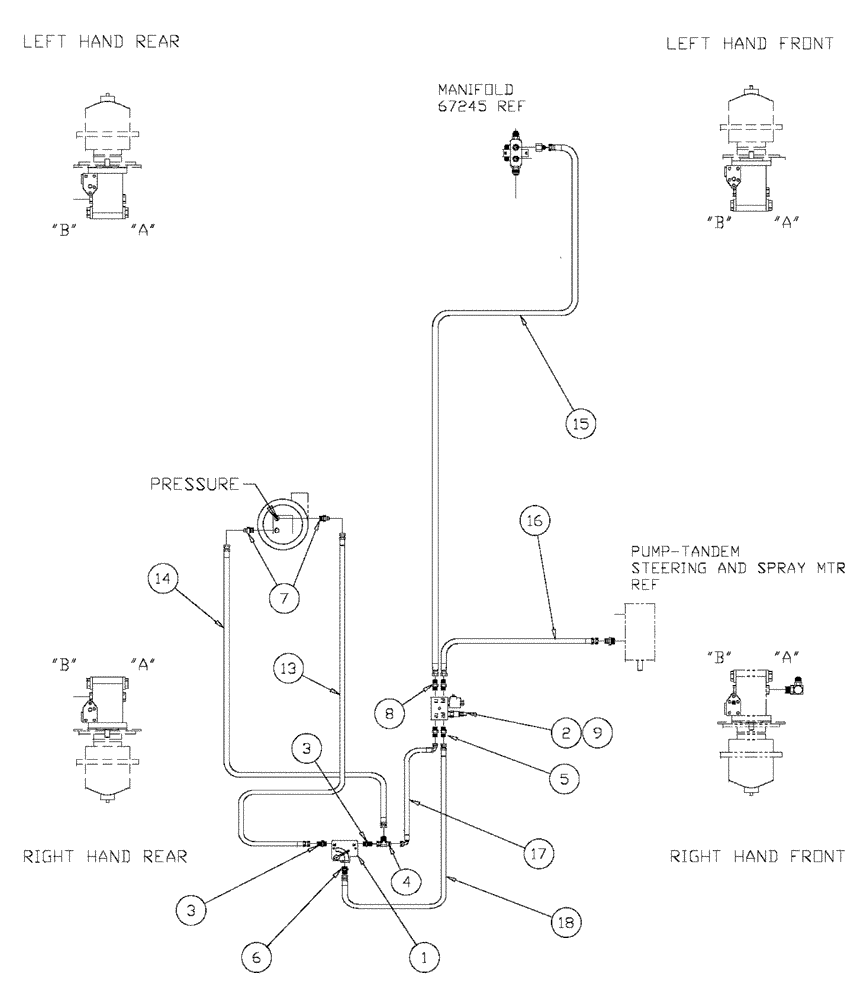 Схема запчастей Case IH SPX2130 - (06-016) - PRODUCT PUMP W/PLUMPING Hydraulic Plumbing