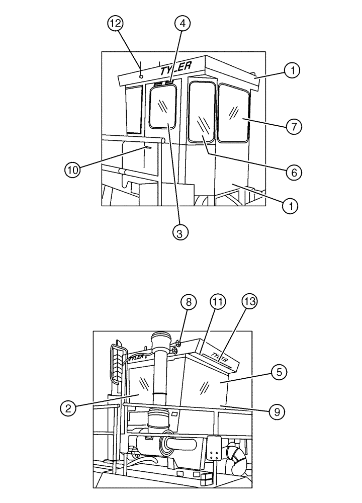 Схема запчастей Case IH 4330 - (01-007) - CAB EXTERIOR (10) - CAB