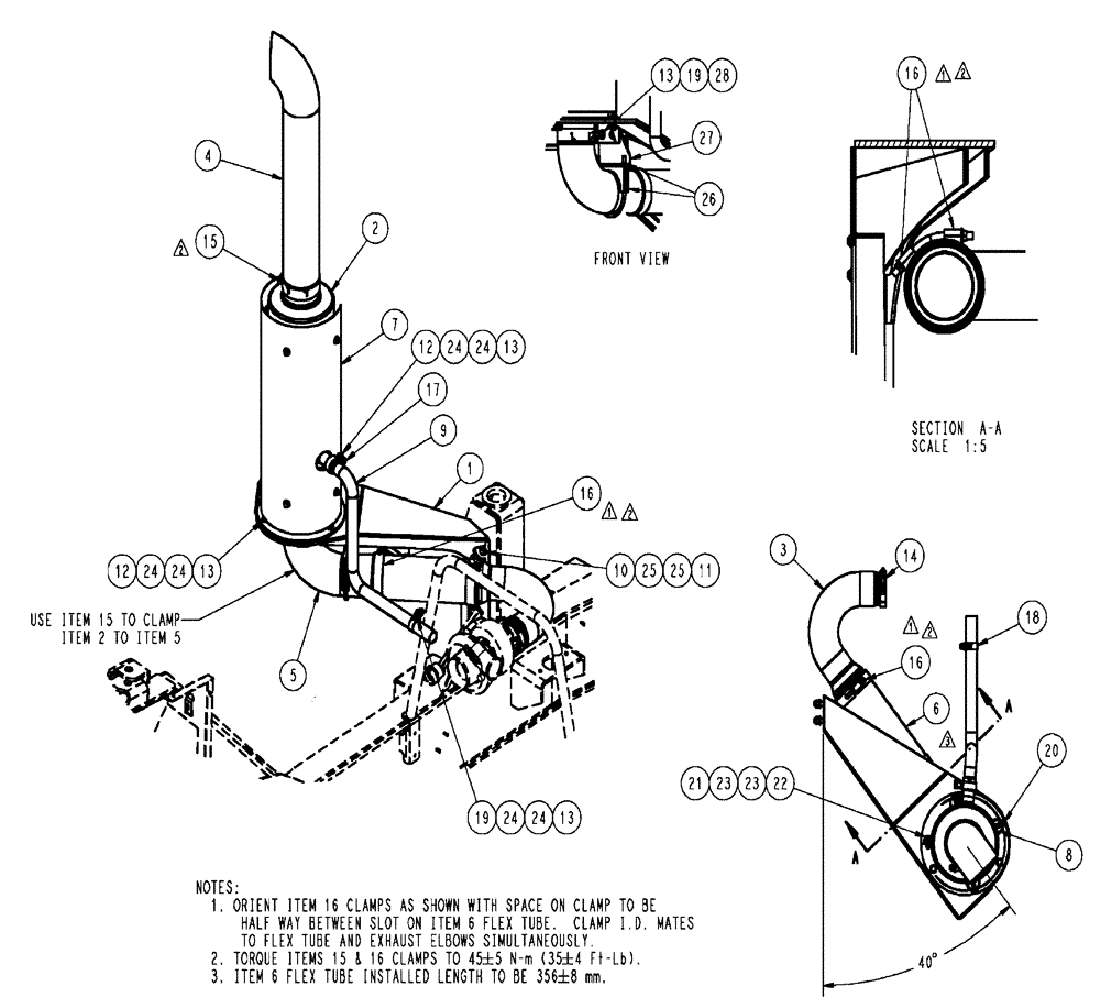 Схема запчастей Case IH FLX3510 - (02-015) - AIR EXHAUST GROUP (01) - ENGINE