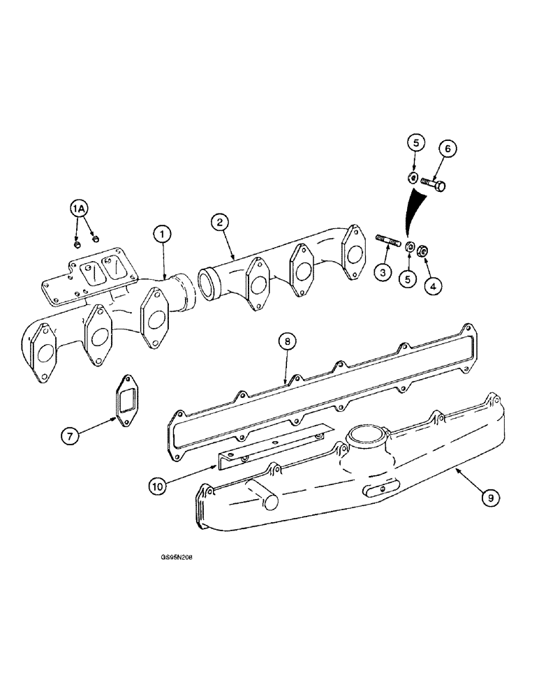 Схема запчастей Case IH D-436 - (9D-104) - INTAKE AND EXHAUST MANIFOLD 