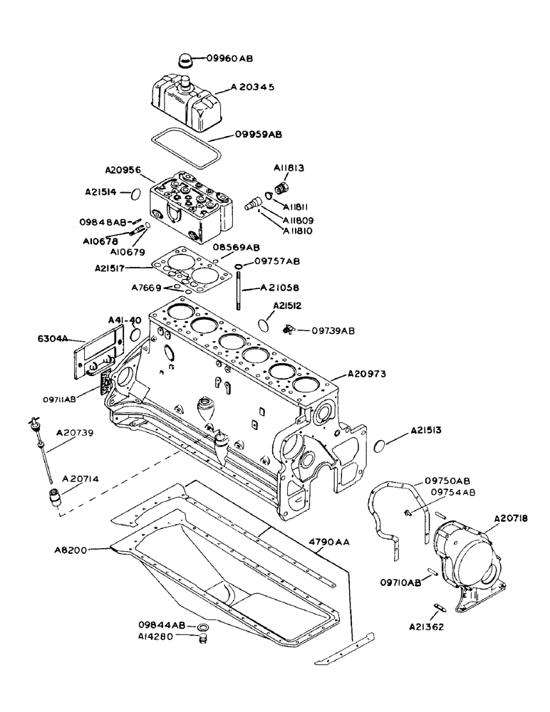 Схема запчастей Case IH 930 - (2-004[2]) - DIESEL ENGINE, CYLINDER BLOCK (02) - ENGINE