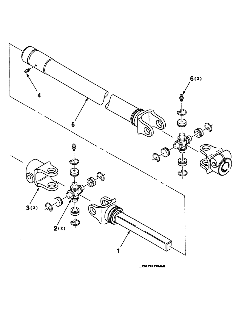 Схема запчастей Case IH 625 - (2-34) - U-JOINT ASSEMBLY, LOWER (58) - ATTACHMENTS/HEADERS