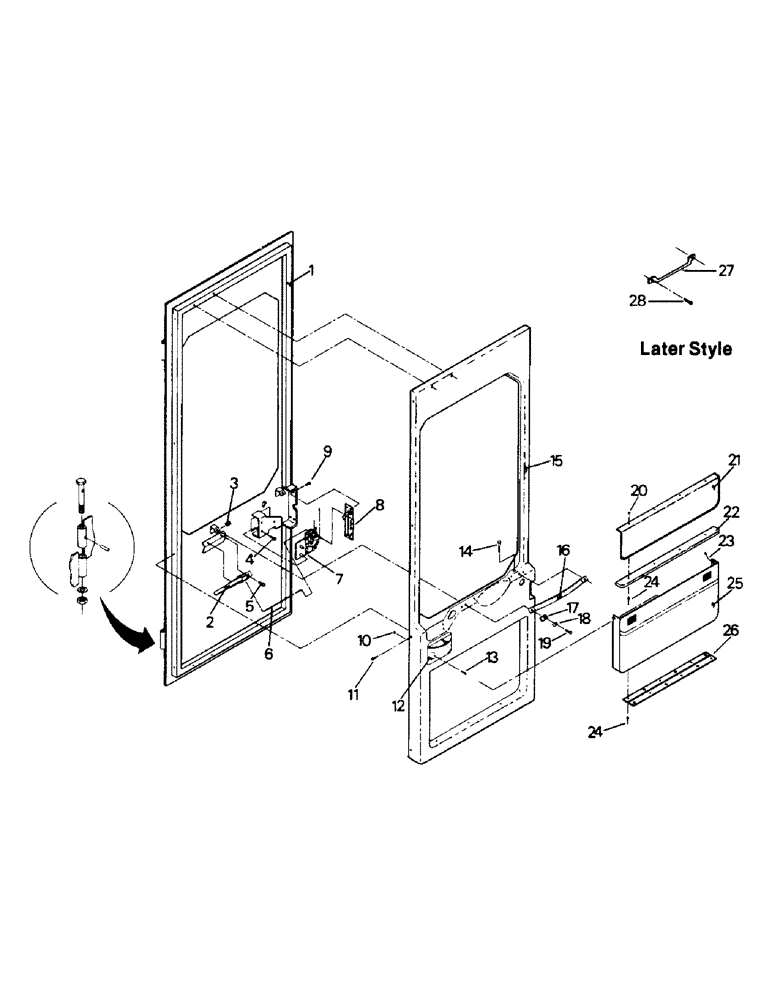 Схема запчастей Case IH PTA251 - (01-05) - DOOR ASSEMBLY (10) - CAB