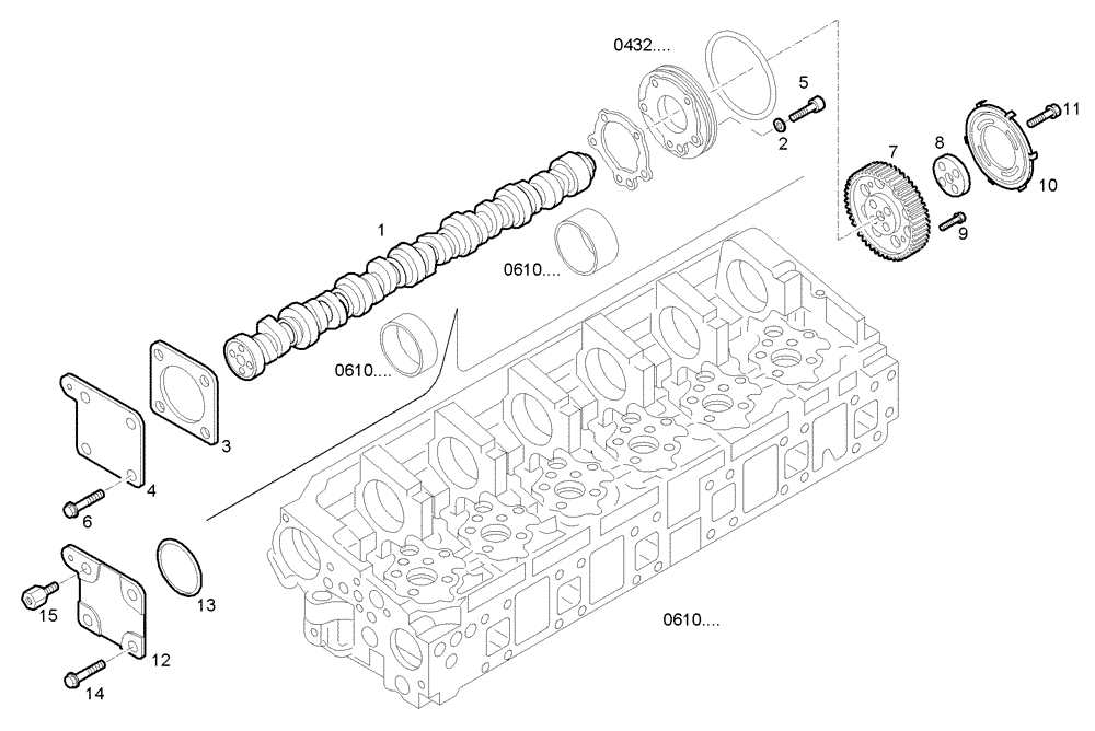 Схема запчастей Case IH F3CE0684E E004 - (1250.001) - TIMING PARTS 