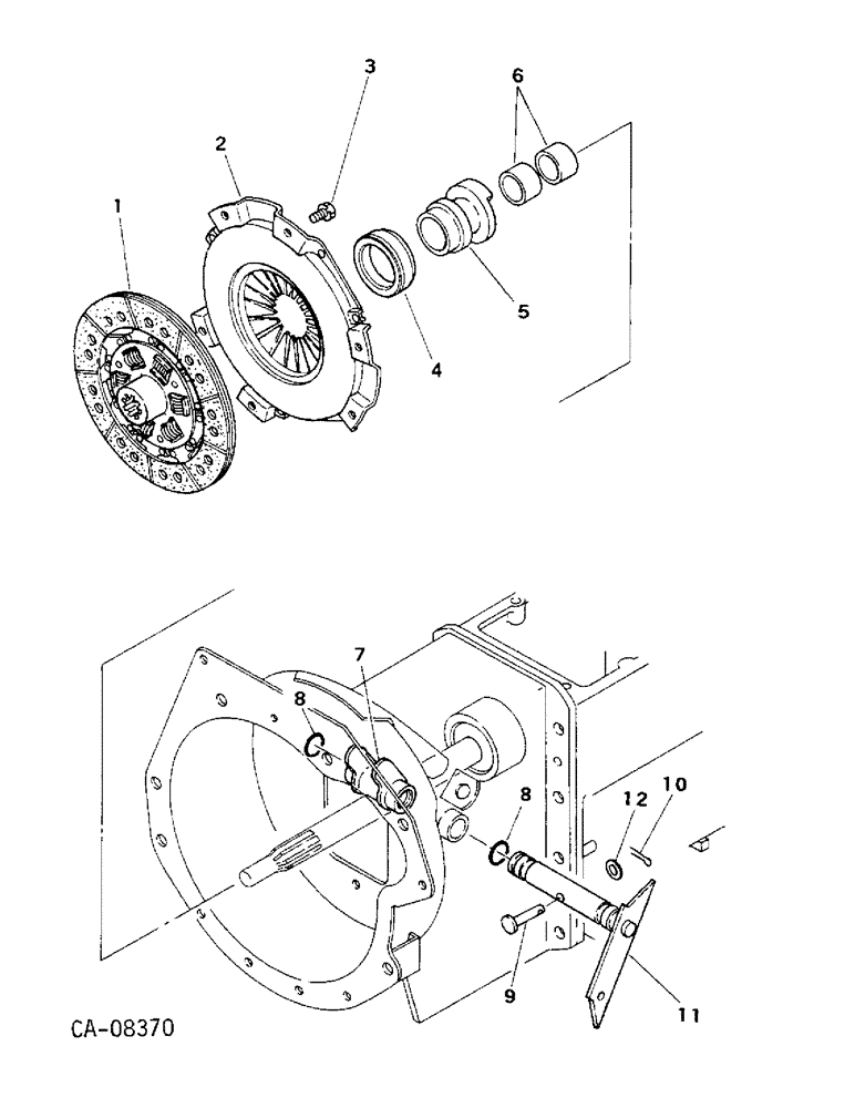 Схема запчастей Case IH 244 - (07-06) - DRIVE TRAIN, CLUTCH, 244 AND 254 (04) - Drive Train