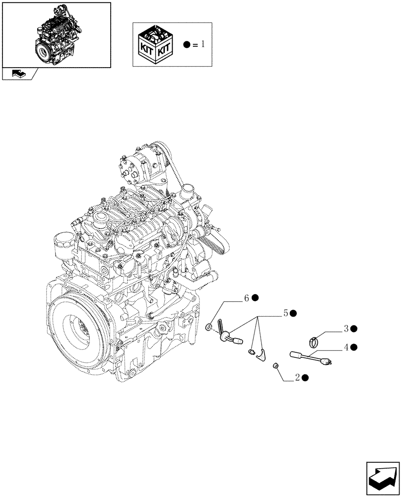 Схема запчастей Case IH FARMALL 65C - (0.04.0[02]) - ENGINE - BLOCK HEATER - NA (01) - ENGINE