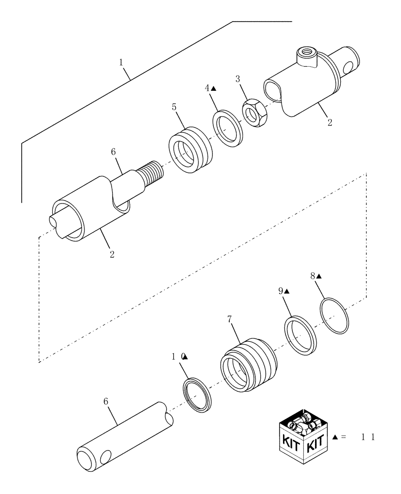 Схема запчастей Case IH SC101 - (35.100.01.05) - HYDRAULIC CYLINDER, SLAVE (35) - HYDRAULIC SYSTEMS