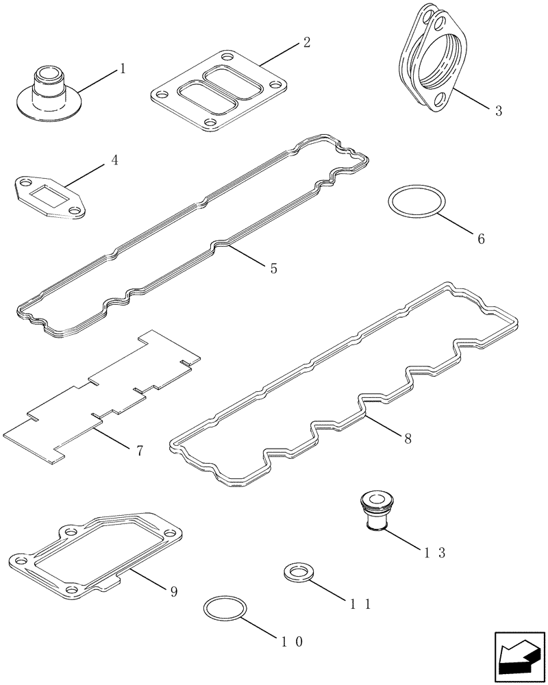 Схема запчастей Case IH 2588 - (00.500.02) - GASKET KIT - VALVE GRIND (00) - GENERAL & PICTORIAL INDEX