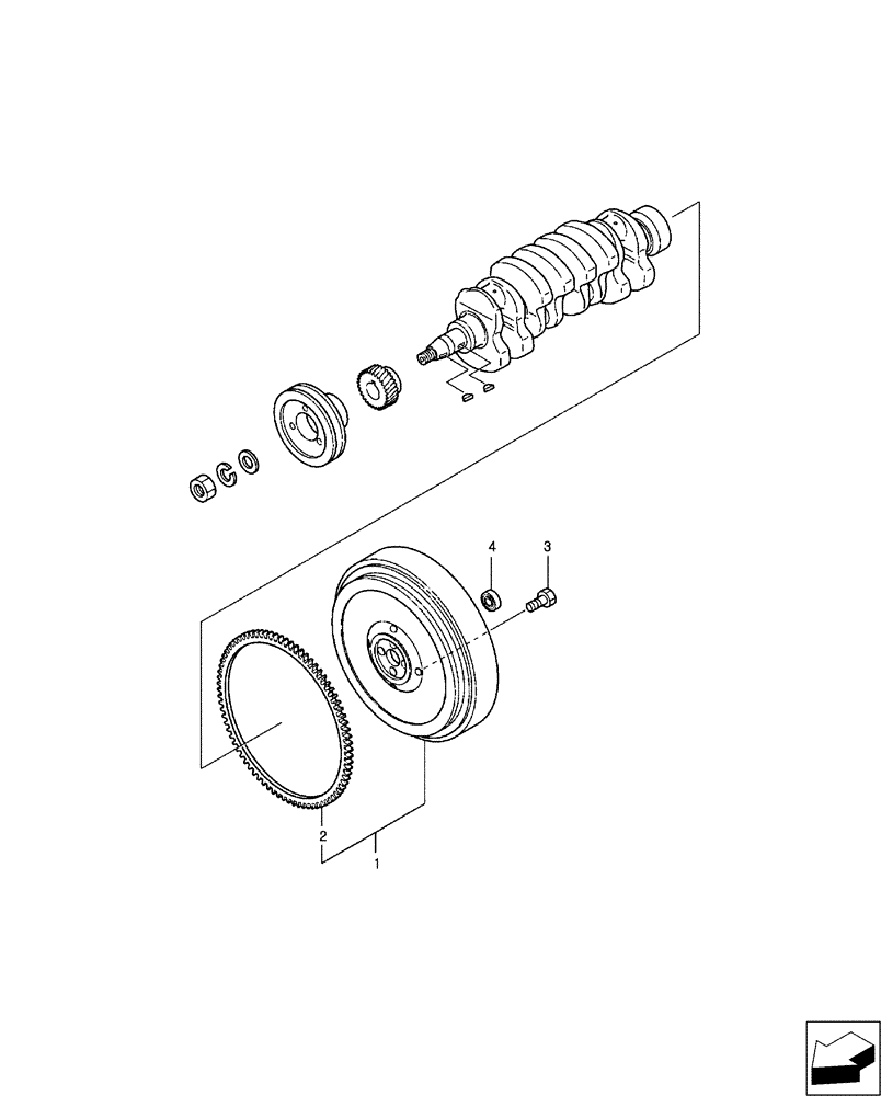 Схема запчастей Case IH FARMALL 35B - (10.103.06) - FLYWHEEL - 12X12 (10) - ENGINE