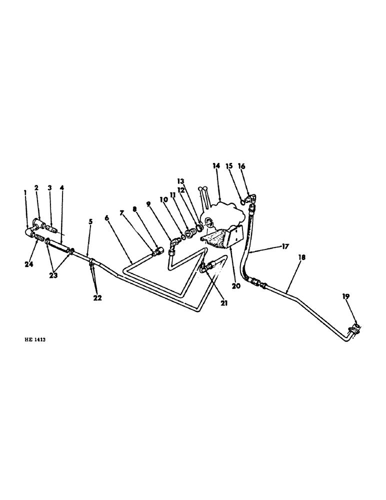 Схема запчастей Case IH 1550 - (B-24) - 108686 TRACTOR TO LOADER VALVE HYDRAULIC SYSTEM 