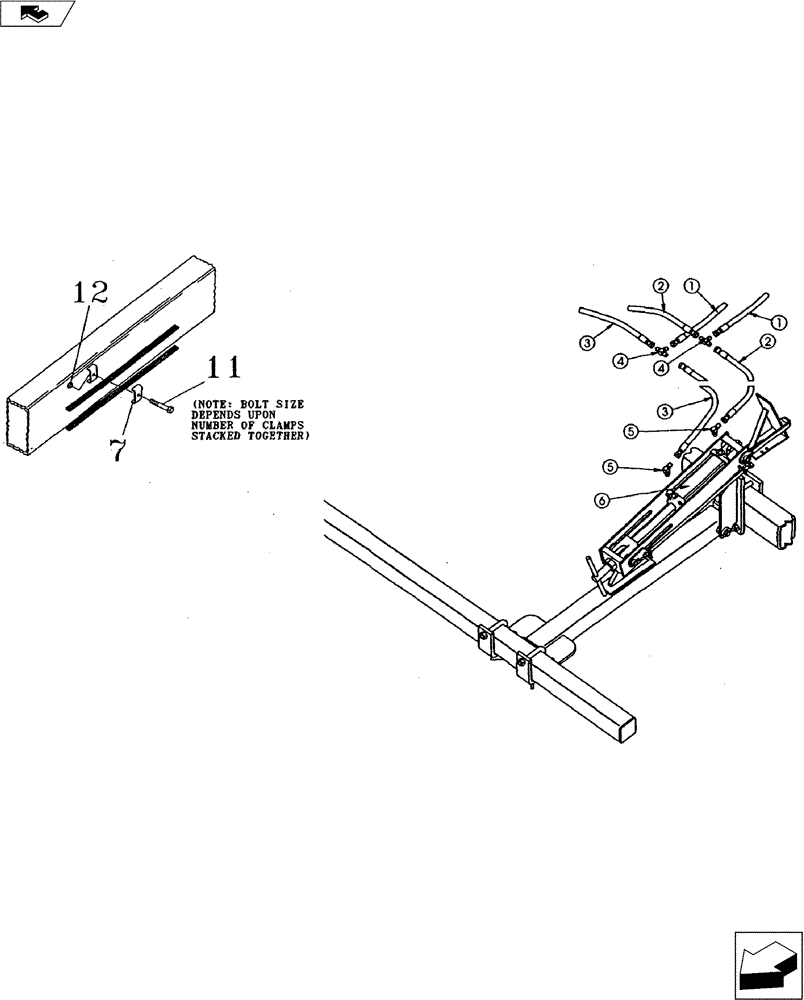 Схема запчастей Case IH 1300 - (35.100.07) - DISC LEVELER HYDRAULICS - 7, 9, & 11 SHANK (35) - HYDRAULIC SYSTEMS