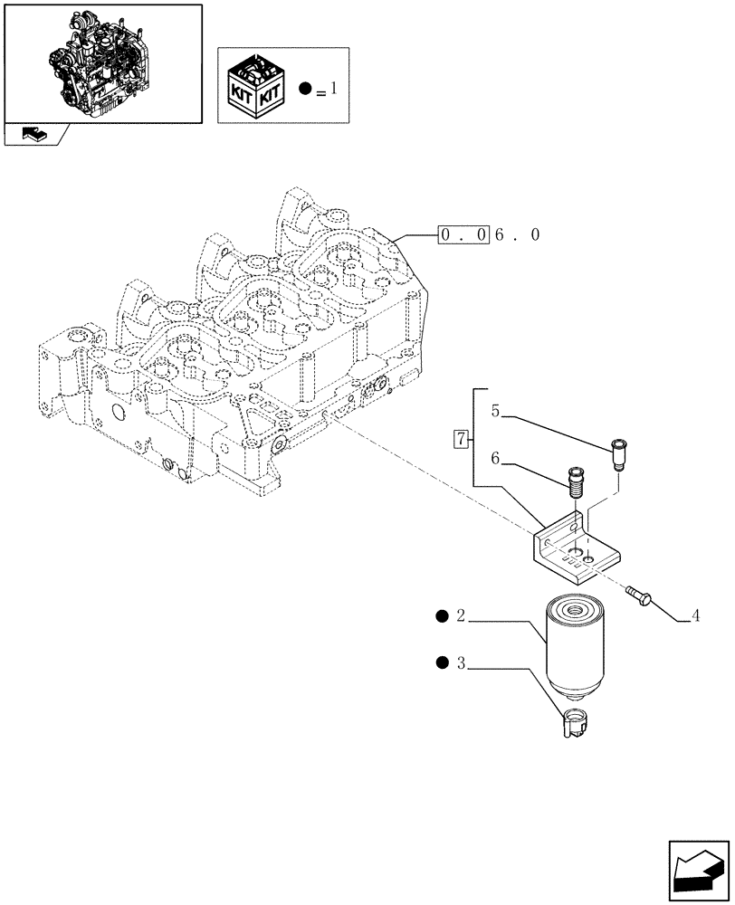 Схема запчастей Case IH FARMALL 85U - (0.20.0) - FUEL FILTER (01) - ENGINE