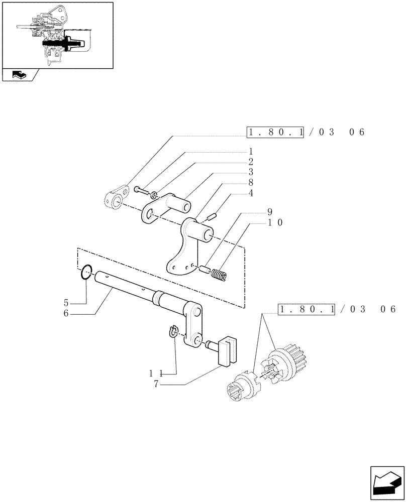 Схема запчастей Case IH FARMALL 105N - (1.80.1/03[05]) - POWER TAKE-OFF (540-540E-1000 RPM) WITH GROUND SPEED - COUPLING (VAR.330817) (07) - HYDRAULIC SYSTEM