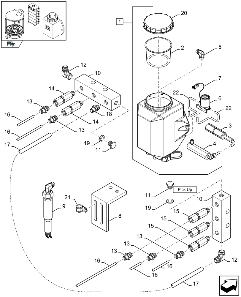 Схема запчастей Case IH LB333P - (09.02[01]) - AUTOMATIC OILING (09) - LUBRICATION