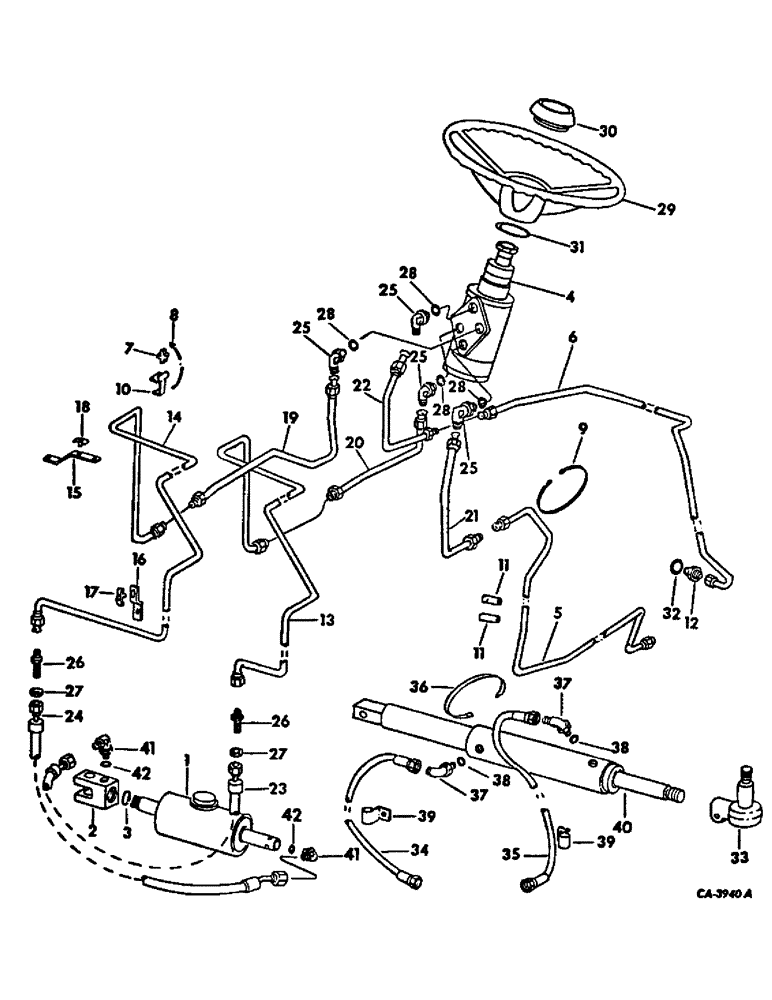 Схема запчастей Case IH 574 - (10-11) - HYDRAULICS, POWER STEERING (07) - HYDRAULICS