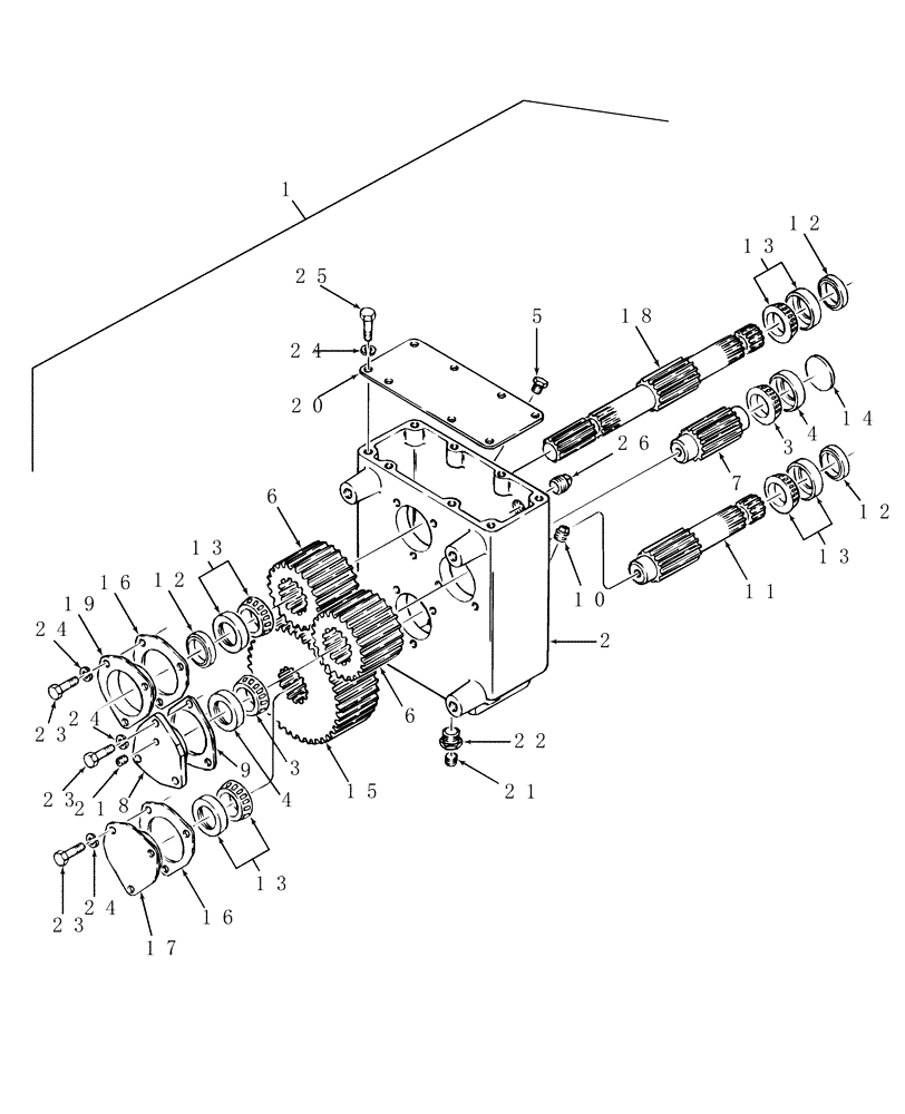 Схема запчастей Case IH DC102F - (03.01) - GEARBOX, STEP UP (03) - MAIN GEARBOX